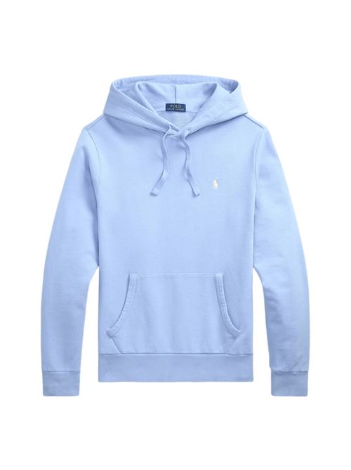 felpa uomo cappuccio cotone garzato celeste POLO RALPH LAUREN | 710916690026